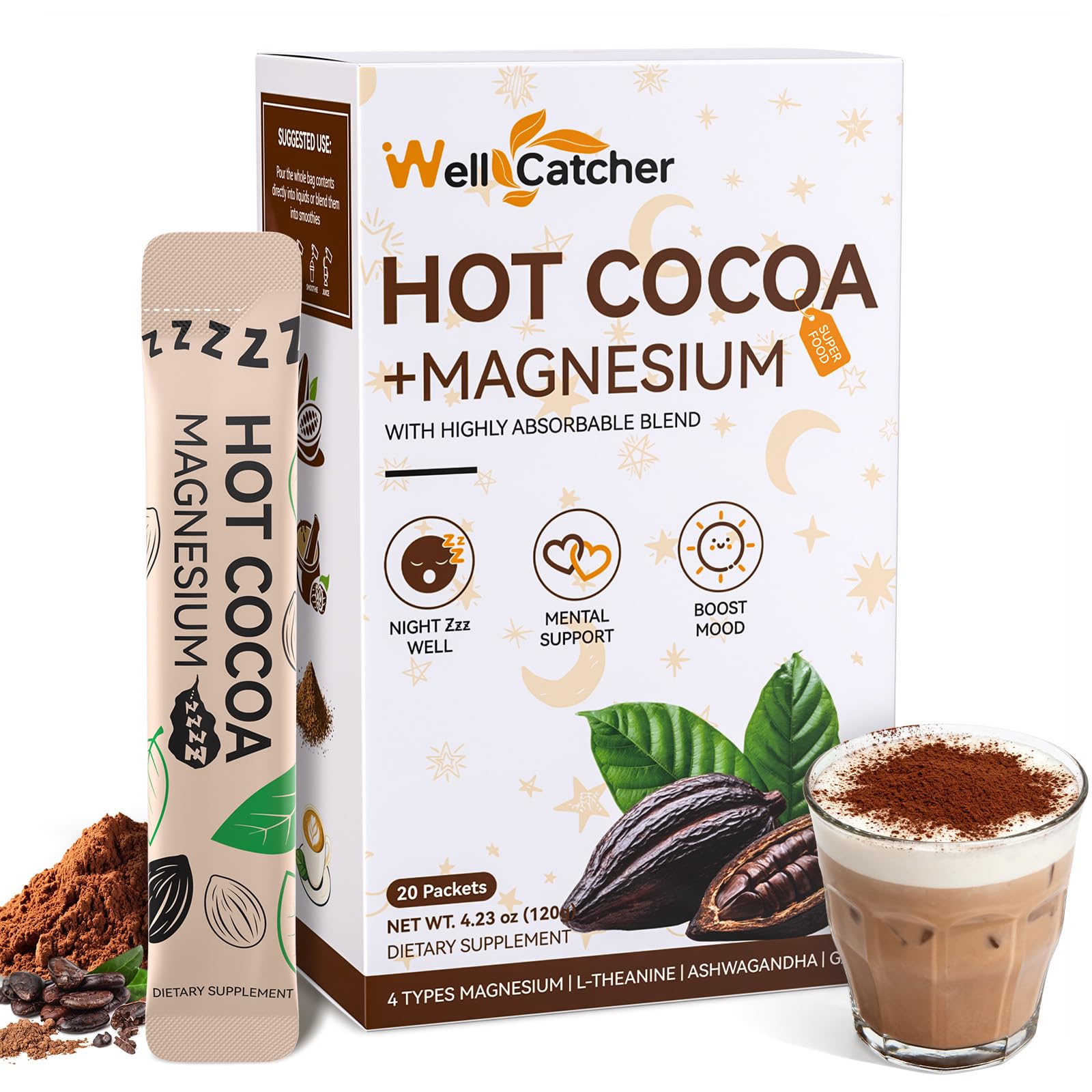 Amazon.com: Wellcatcher Nighttime Sleep Hot Cocoa with Magnesium